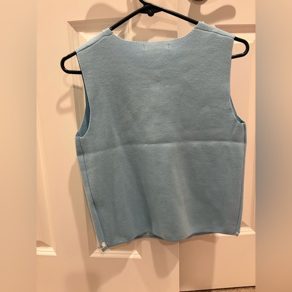 NWT Blue Embroidered Vest Size Small Button Up Boho Boutique - Picture 3 of 5